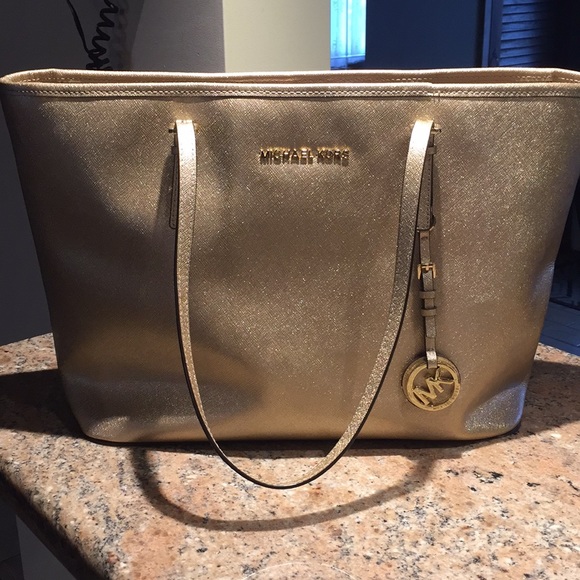 Michael Kors Handbags - Michael Kors Saffiano Leather Jet Travel Tote Michael Kors Handbags - Michael Kors Saffiano Leather Jet Travel Tote